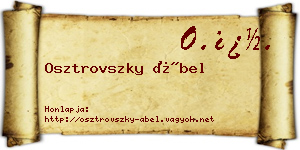 Osztrovszky Ábel névjegykártya