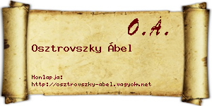 Osztrovszky Ábel névjegykártya