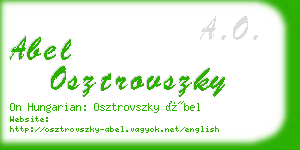 abel osztrovszky business card